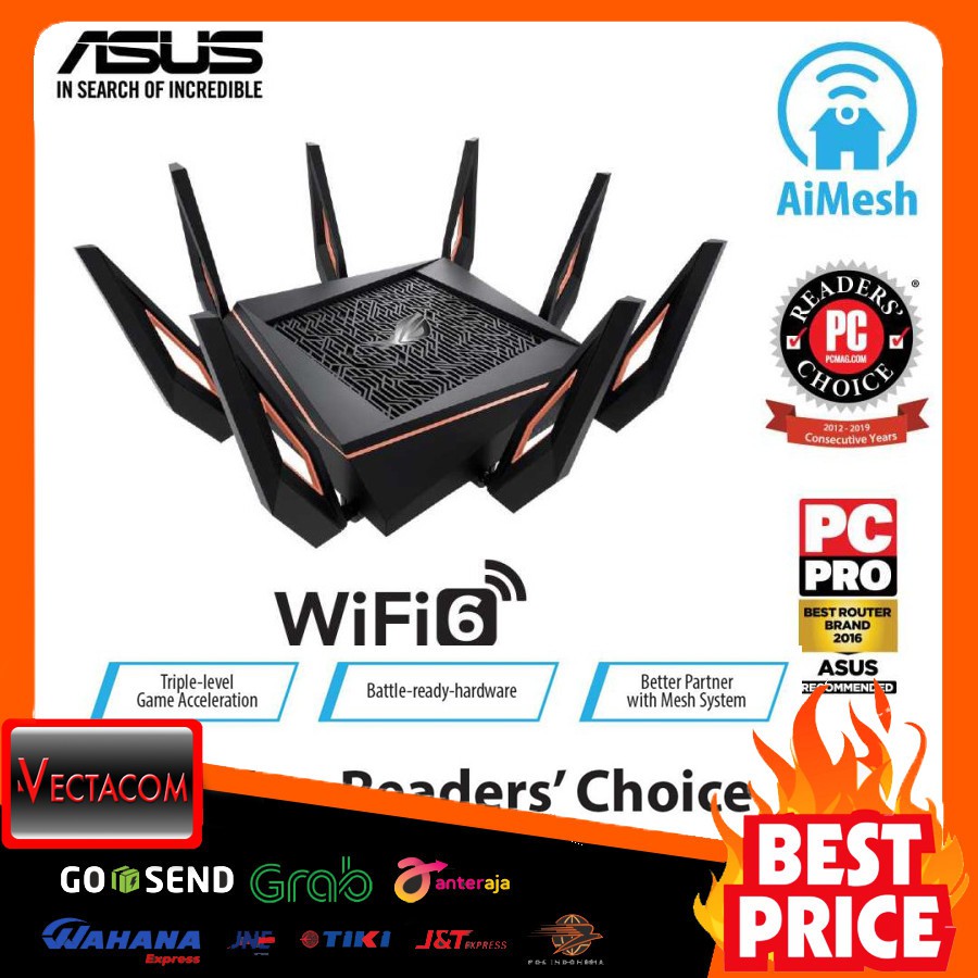 ASUS ROG Rapture GT-AX11000 Tri-Band Gaming WiFi 6 Router