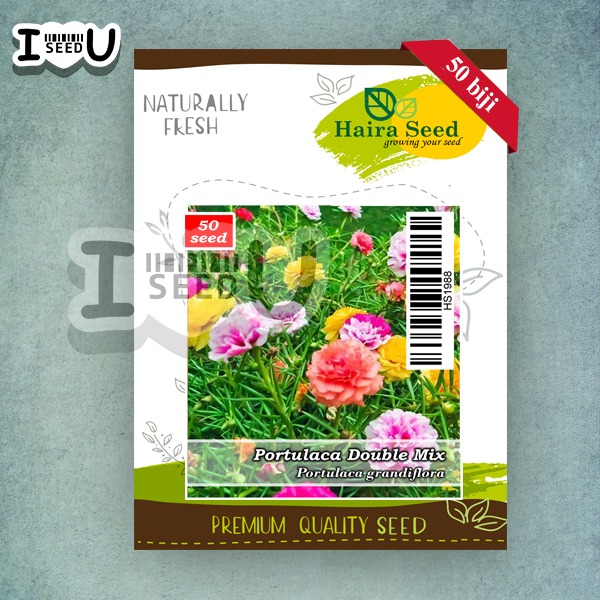 Haira Seed Bibit-Biji Bunga Mose Rose/Krokot Double Mix