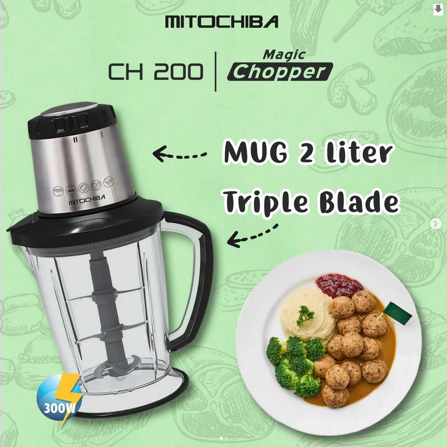 CHOPPER FOOD MITO MITOCHIBA CH 200 CH200 / CH 100 CH100 BLENDER DAGING BUMBU BUAH MURAH ORIGINAL GARANSI