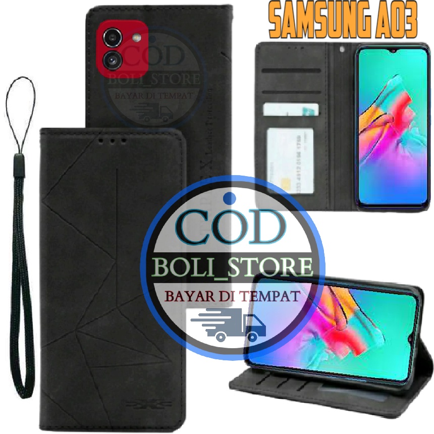CASE HP SAMSUNG A03 Flip Case Flip Motif Dompet Casing HP Flip Motif Wallet Leather SAMSUNG A03