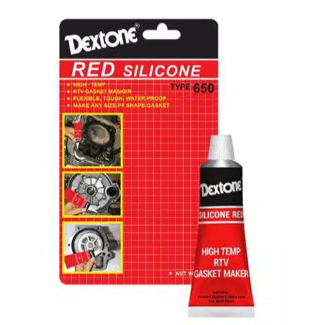 

Dextone Red Silicone - RTV Gasket Maker - Lem Gasket ukuran 70 gramm