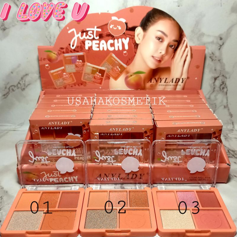 [ECER] Eyeshadow Pallete Anylady Just Peachy [ Eyeshadow+Blus on +Highlighter ] No.834