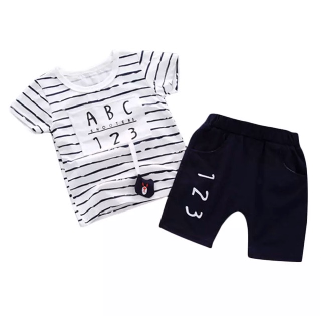 Baju setelan anak laki laki complete set Baju dan Celana A B C