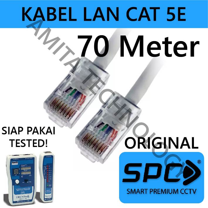 Kabel LAN SPC 70 Meter CAT5e Ethernet Jaringan WIFI/CCTV/Server/Indoor