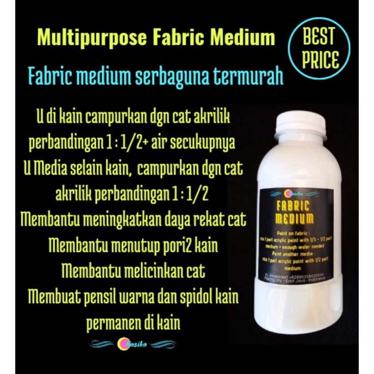 Medium fabric paint  Medium cat kain Medium cat akrilik