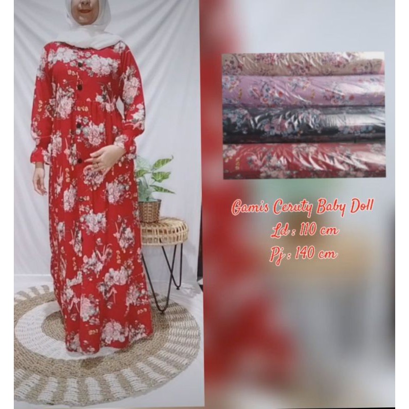 GAMIS CERUTY BABYDOLL - GAMIS CERU TY/ SERUTI HQ KANCING - ALL SIZE MUAT SAMPAI XL