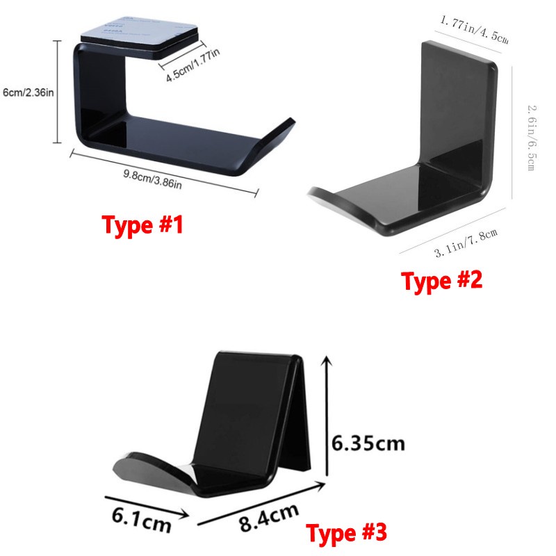 Stand Holder Headphone Gaming Bahan Akrilik Dengan Perekat Untuk Bawah Meja