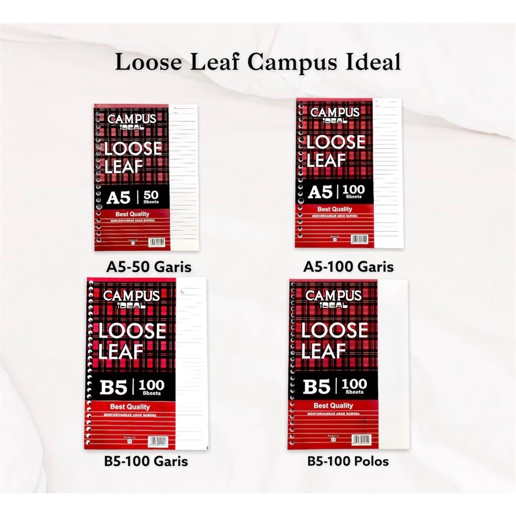

Loose Leaf/Kertas Binder Garis/Polos