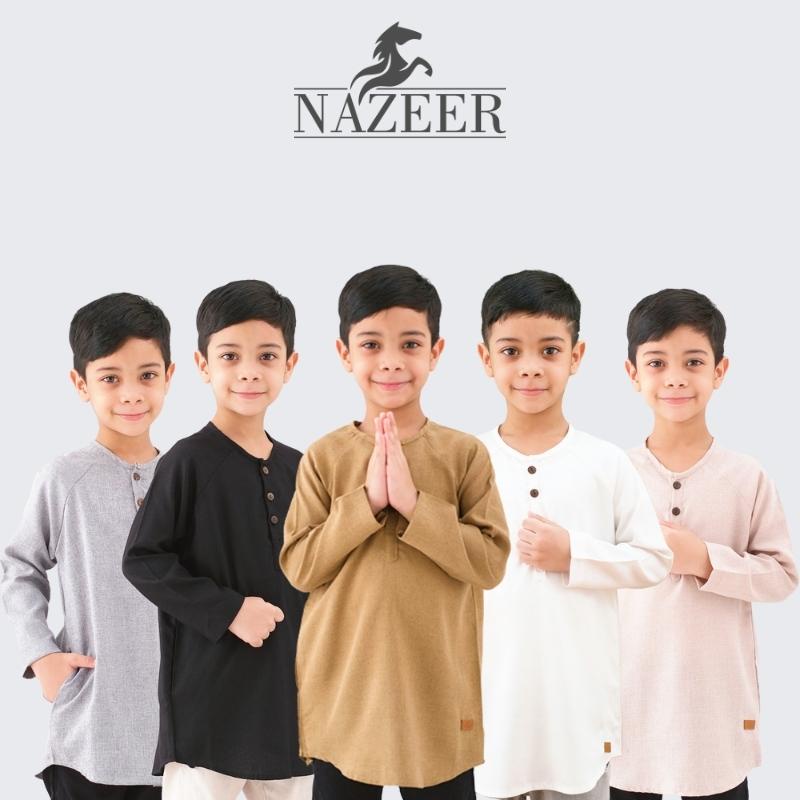 Baju Muslim Koko Kurta Basic Anak Laki Laki Lengan Panjang HUSEN KIDS NAZEER