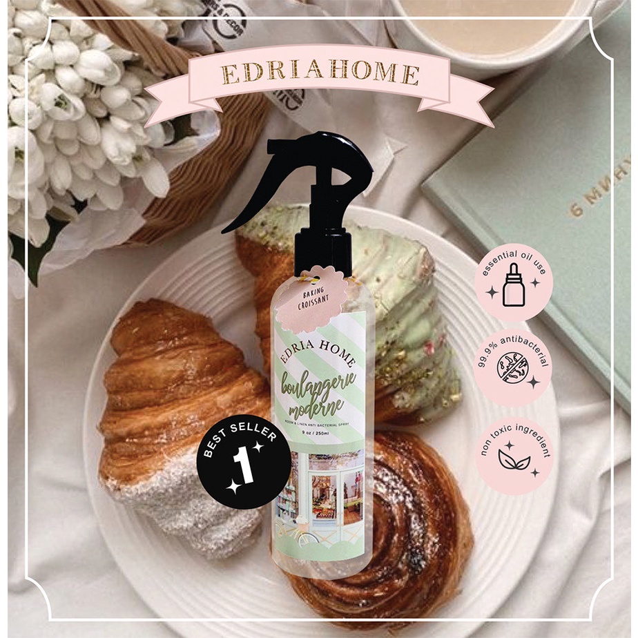 EdriaHome Linen Spray Emily In Paris Series Anti Bacterial / Multipurpose Room and Linen Spray / Room Spray / Bed Spray /  Pillow Spray /  Laundry Spray / Room Mist / Pengharum Ruangan dan Kain