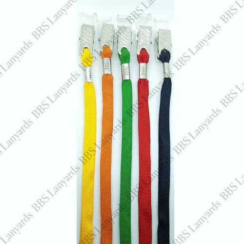 Tali ID Card Lanyard lebar 1 cm Jepit Bulat Nametag bahan Tali Sepatu