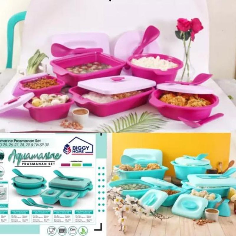 Aquamarine serving set / Tempat wadah Prasmanan Set