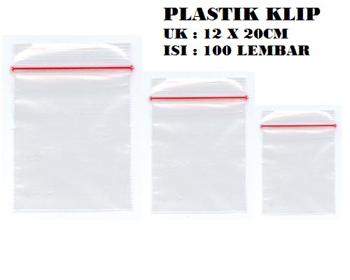 @100pc kantong plastik KLIP 12x20cm clip ziplock segel serbaguna emas