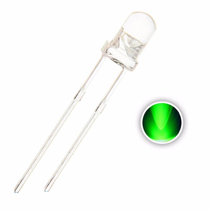 LED 3mm 3 mm F3 Clear Nyala Green Hijau Satuan