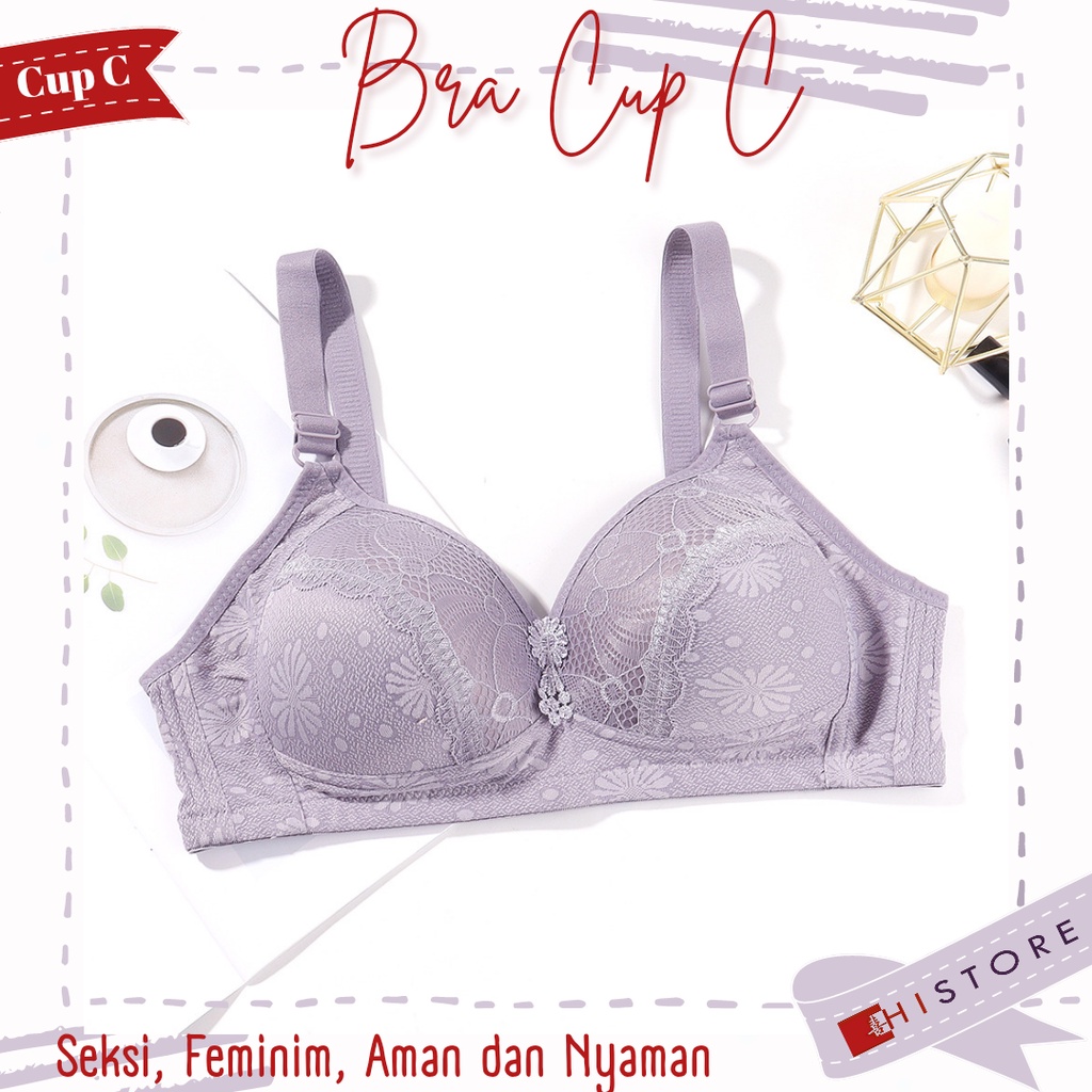 [HI] Bra BH JUMBO Cup 3/4C Fashion Wanita Bra wanita Premium BH Busa Tipis Tanpa Kawat Sangat Nyaman 2030