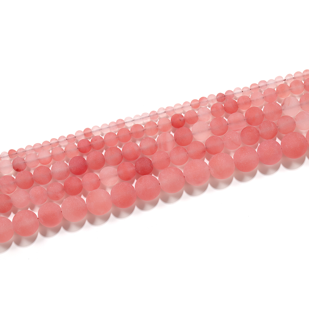 1strand/lot 4/6/8/10mm Matte Watermelon Red Chalcedony Stone Round Loose Spacer Beads For Bracelet Jewelry Makings Supplies