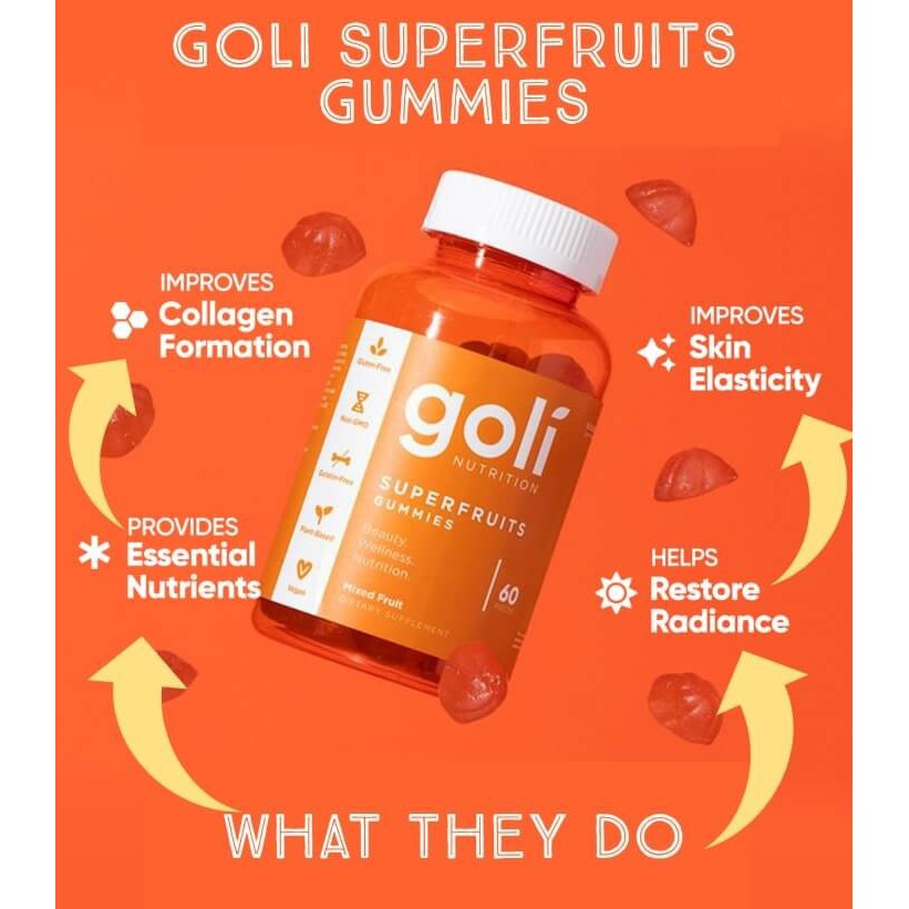 GOLI SUPERFRUIT Gummy Beauty, Wellness, and Nutrition 60 pcs