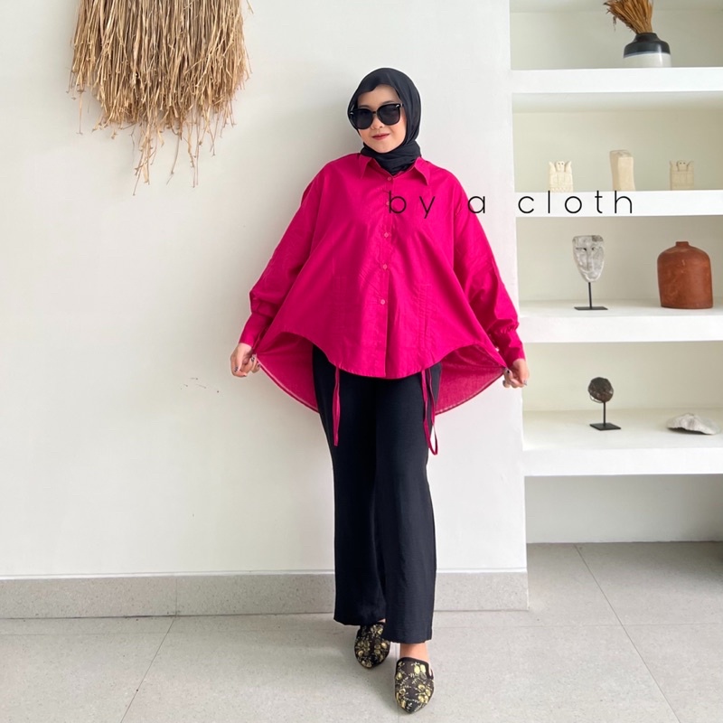 Kemeja Katun Oversize Serut Depan - Shirt Katun Oversize by a cloth