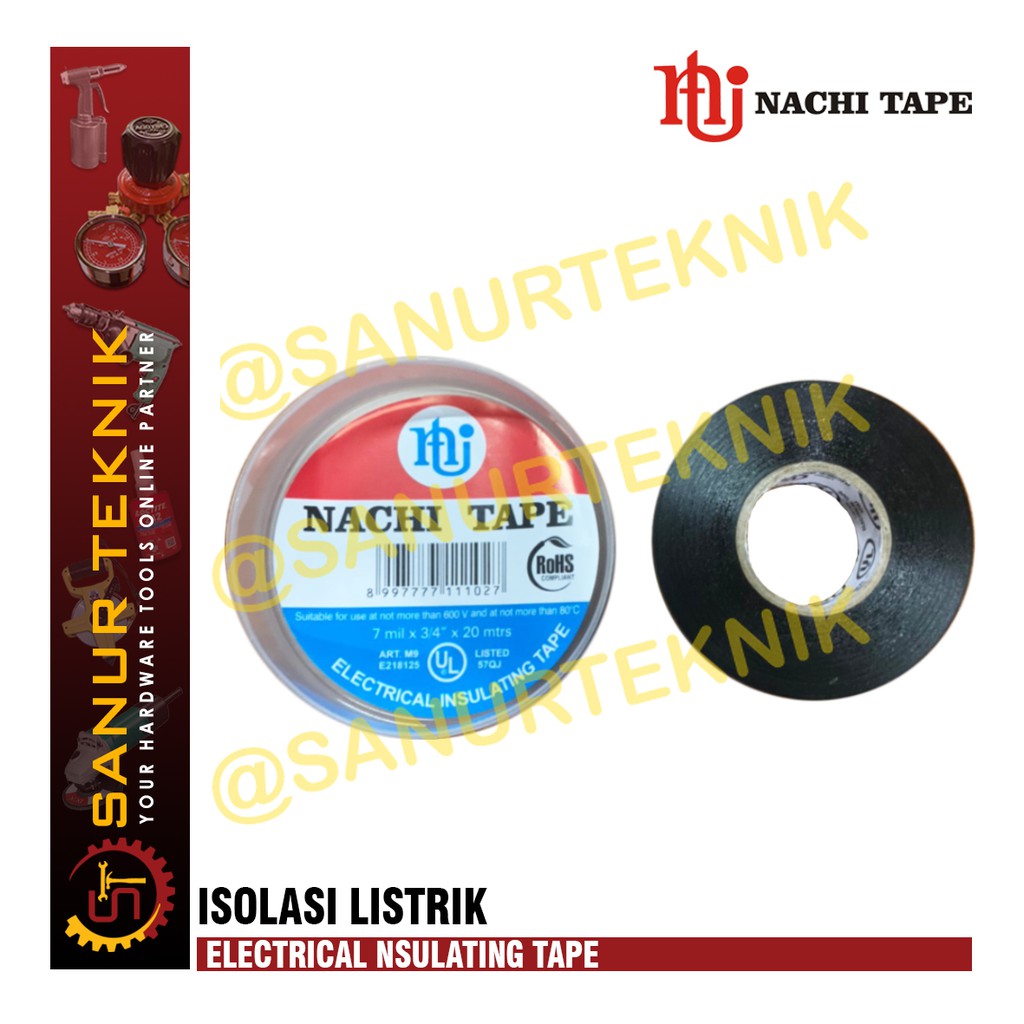 

Isolasi Listrik Nachi /Selotip / Electrical Insulating Tape Black Hita