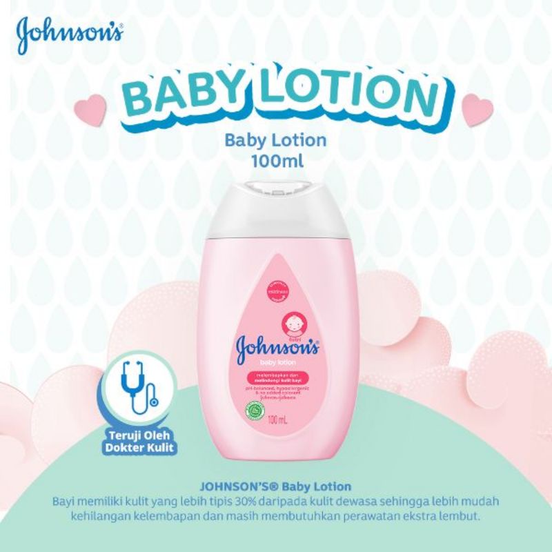 Johnson's Baby Lotion 100 ml (Reguler/Bedtime/Milk &amp; Rice)