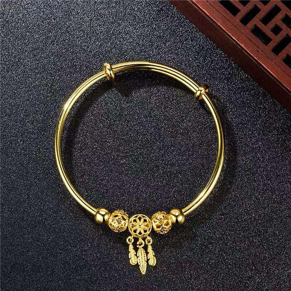 Mxbeauty Wanita Pasir Gelang Emas Gadis Hadiah Temperamen Penangkap Mimpi Niche Desain Rumbai Manik Tangan Rantai