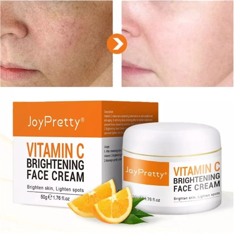 JoyPretty Vitamin C Cream Pencerah Wajah Penghilang Flek Hitam Melasma Krim Crem Pemutih Wajah Pelembab Wajah Siang dan Malam