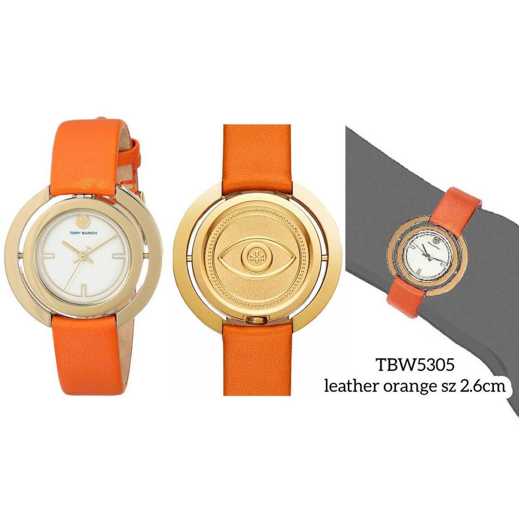 jam tory burch watch leather orange tbw5305