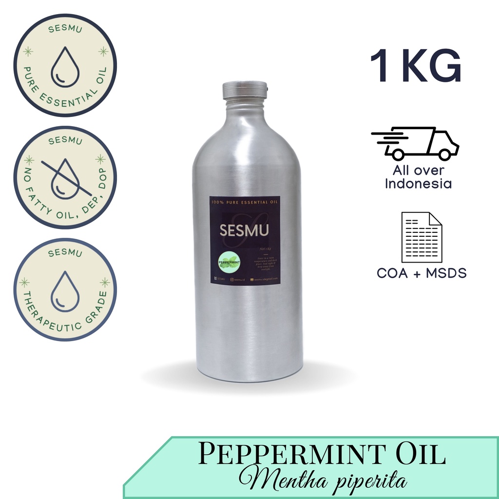 1 KG / 1 L / 1000 ML PEPPERMINT 100% PURE ESSENTIAL OIL / MINYAK ATSIRI
