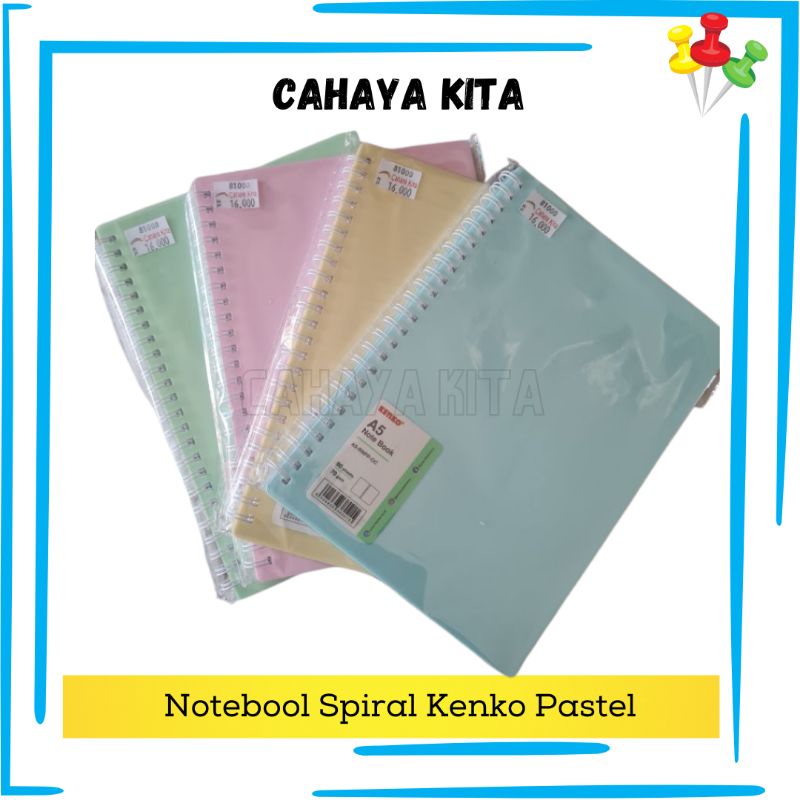 

Kenko Notebook Spiral A5 Pastel | 60 Sheets