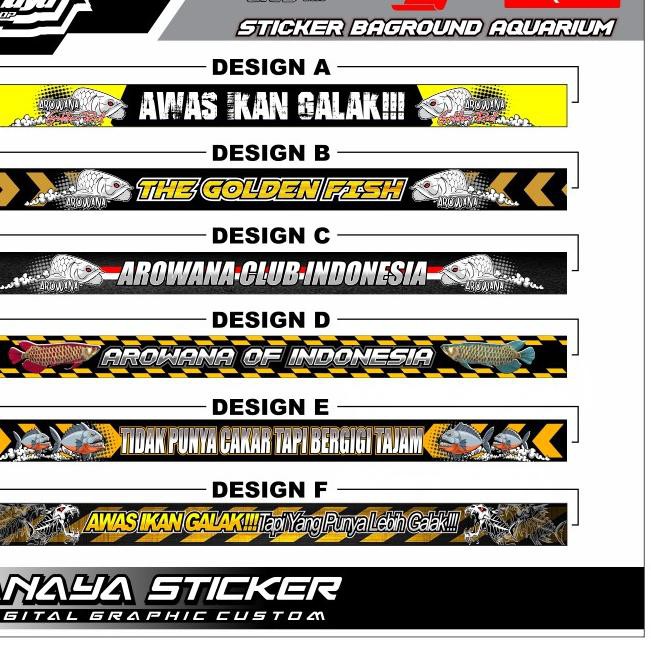 ►™◄ Sticker Aquarium Stiker Aquarium Awas Ikan Galak Predator Ikan Arowana Ikan Piranha Waterproof