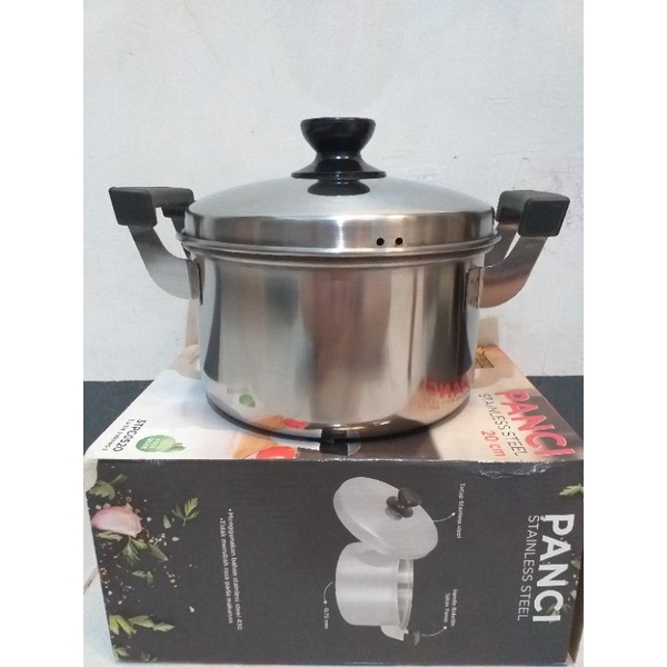 Panci Soup 20 cm Stainless Golden Flying Fish Tutup Stainless