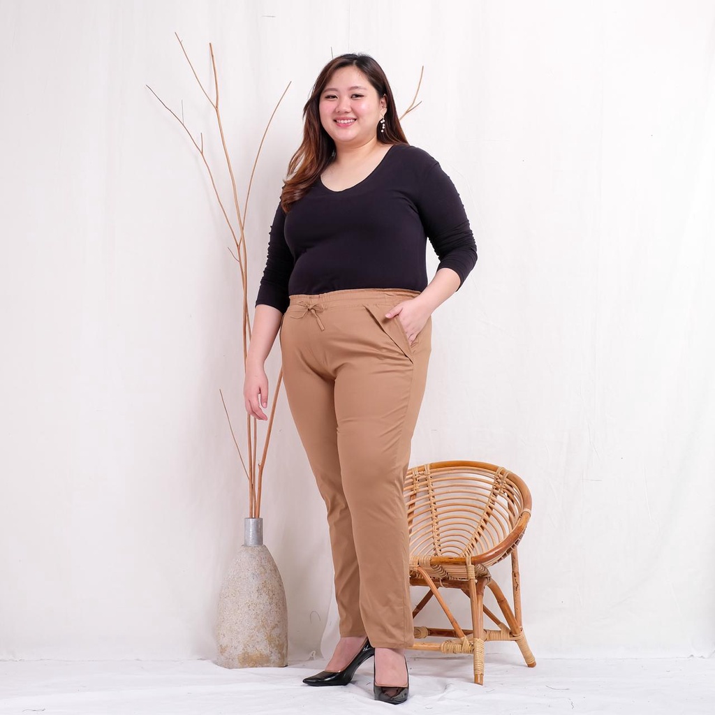 BIGCLO - (COD) BAGGY Celana Kerja Wanita Panjang Jumbo Big Size Pants Bahan Katun Stretch