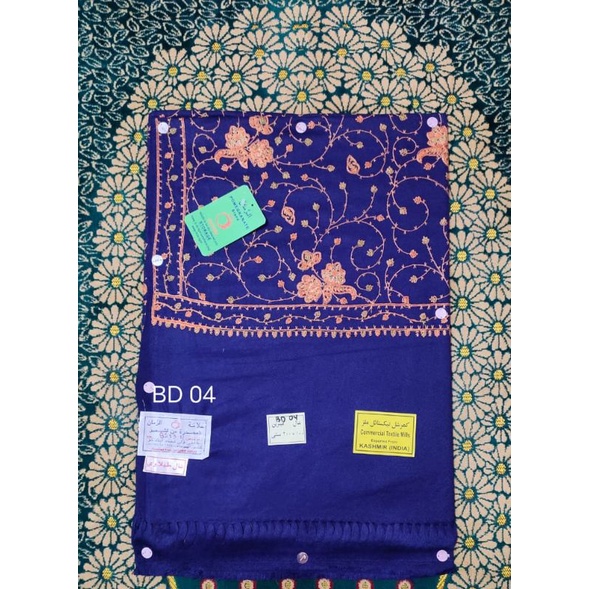 SORBAN Kashmiri Sulam dan printing motif original KUNING KUNYIT-Kode E