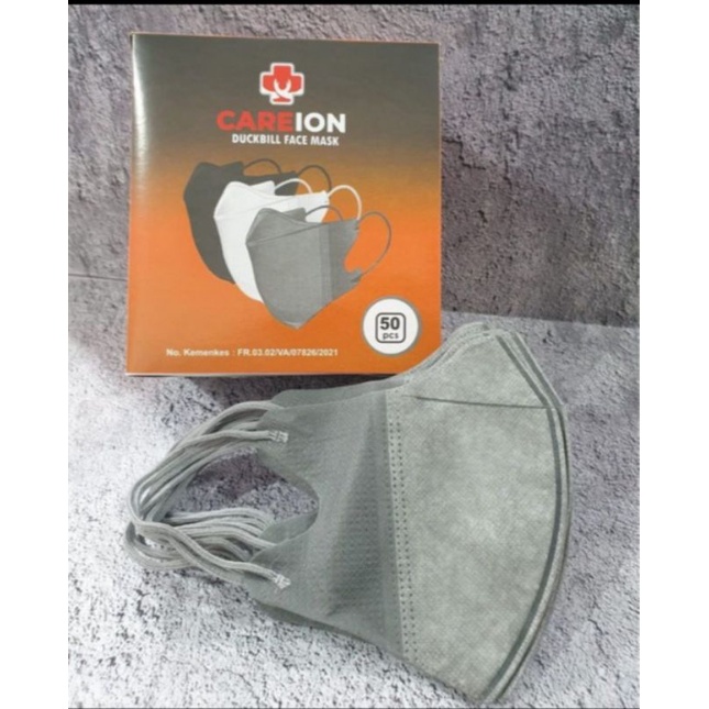 Masker Duckbill Careion Isi 50pcs Putih Hitam Embos Klip Murah Korea Surabaya