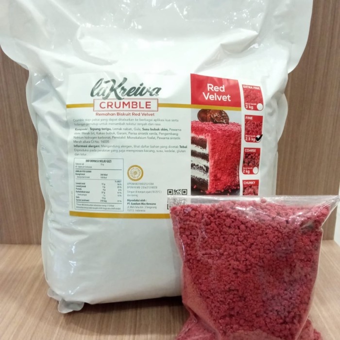 

Crumble Red Velvet Fine 100gr LaKreiva Remahan Biskuit Taburan Topping Kue