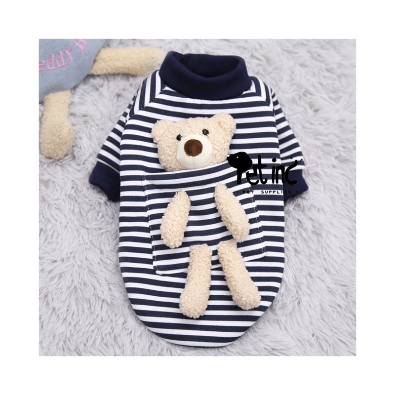 TAKE ME WITH YOU BEAR black stripe (boneka bisa di lepas)