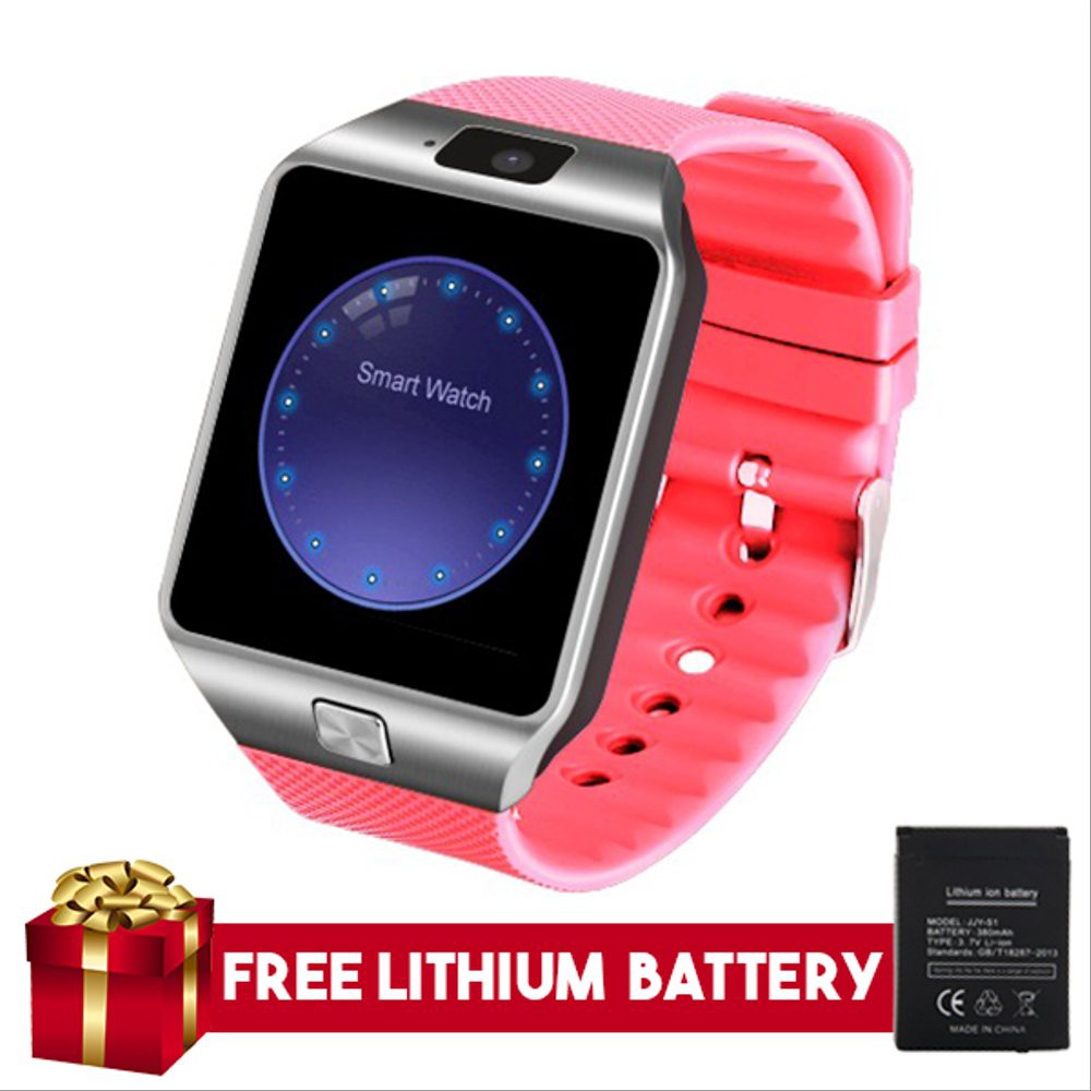Cognos Smart Watch Dz09 Free Battery Smartwatch Jam Tangan - Pink Baru