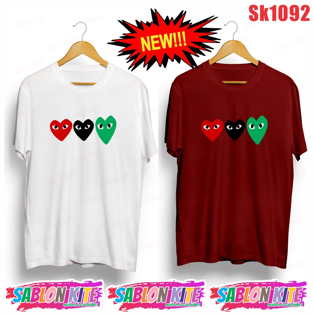 MURAH!!! KAOS TAY TAWAN LOVE SK1092 UNISEX COMBED 30S BYK WRN