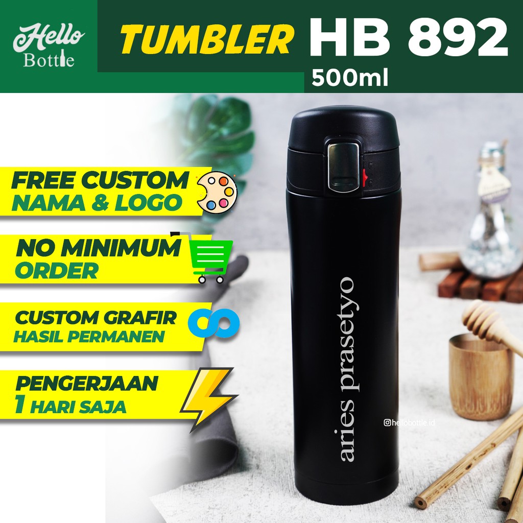 Botol Minum Termos Tumbler Custom HB 892 Laser Grafir | Souvenir Murah