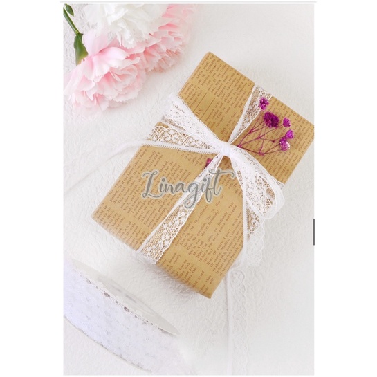 ( Rol 20 Yard ) GIFT RIBBON LACE 30MM 45MM - 3 CM 4.5CM - PITA RENDA AIR EXCLUSIVE ELEGANT / BUNGA / BOUQUET / FLOWER WRAPPING / HIASAN