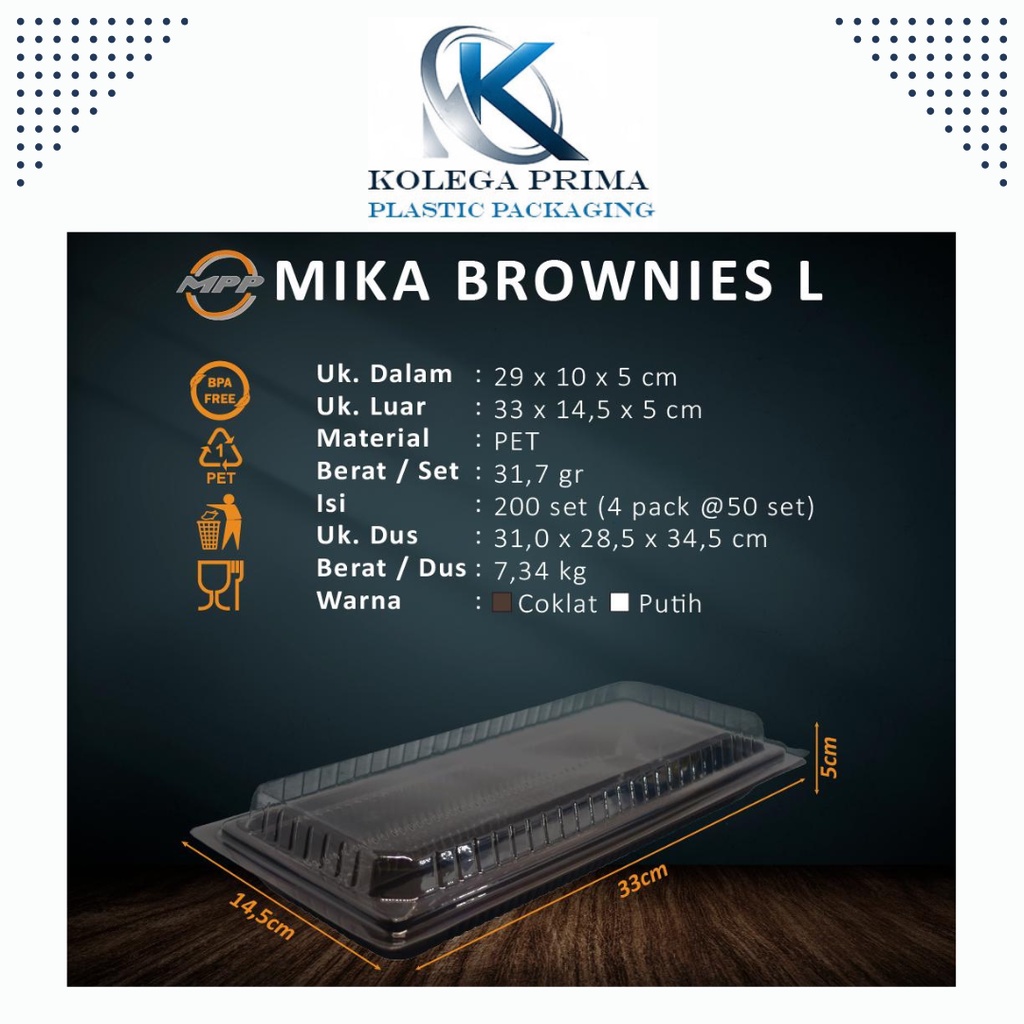 MIKA BROWNIES L POLOS/ MIKA BROWNIES MURAH ISI 50PCS