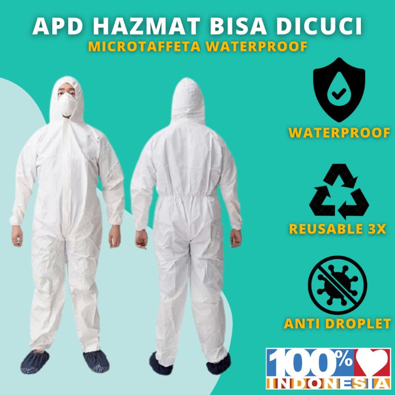 BISA DICUCI Baju Apd Hazmat Medis Gown Alat Pelindung Diri Perlengkapan Medis Gramasi 75 Gsm