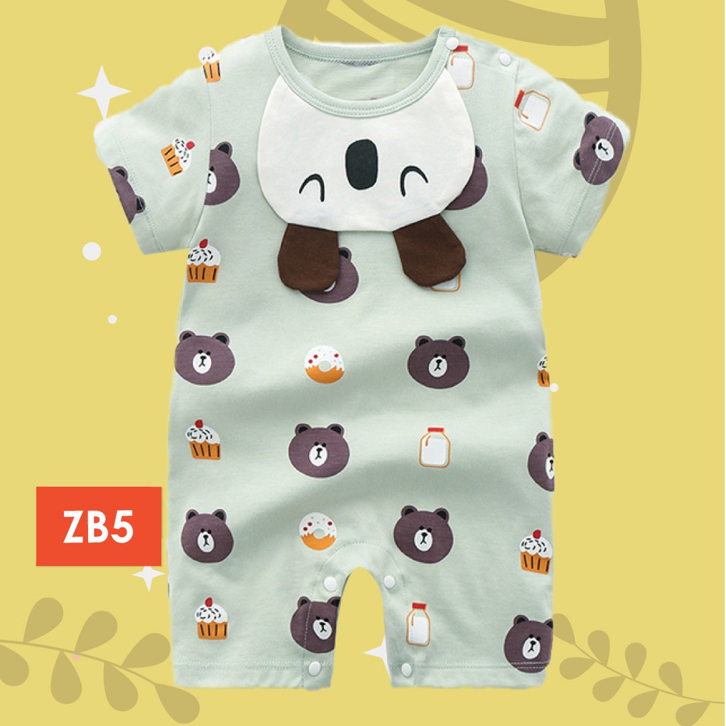 LAPAGO - Jumper Bayi Jumpsuit Baby Pendek Motif Kartun Animal 2021 usia 1 Bulan - 2 Tahun Type ZB