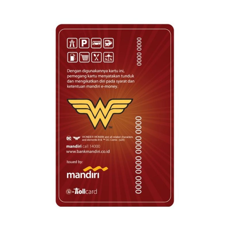 Mandiri eMoney DC Heroes - Wonder Woman /Wonderwoman Exclusive ORI /Like eTOLL Tapcash Flazz or Brizzi