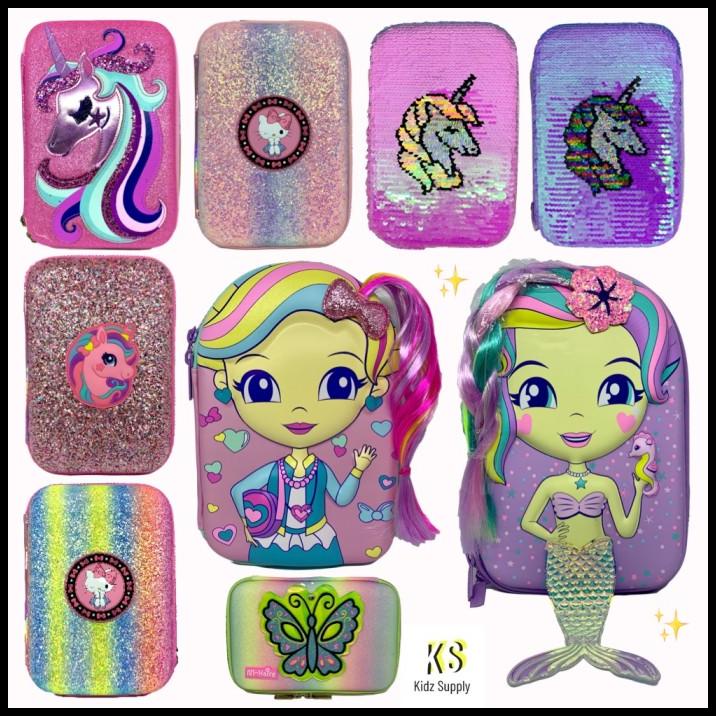 

Caramel | Kotal Tempat Pensil Hardtop Glitter Sequin Usap Anak Perempuan Unicorn