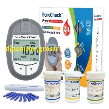 Benecheck Prime ( Glucose-Cholesterol-Uric Acid ) 3in1 + Test Strips