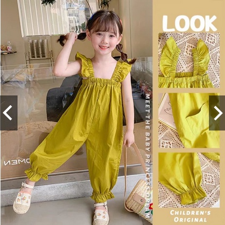 Jumpsuit Hanako Anak Korean Style / Jumpsuit Bahan Premium Crepe / Jumpsuit Anak 1-6 tahun Terbaru