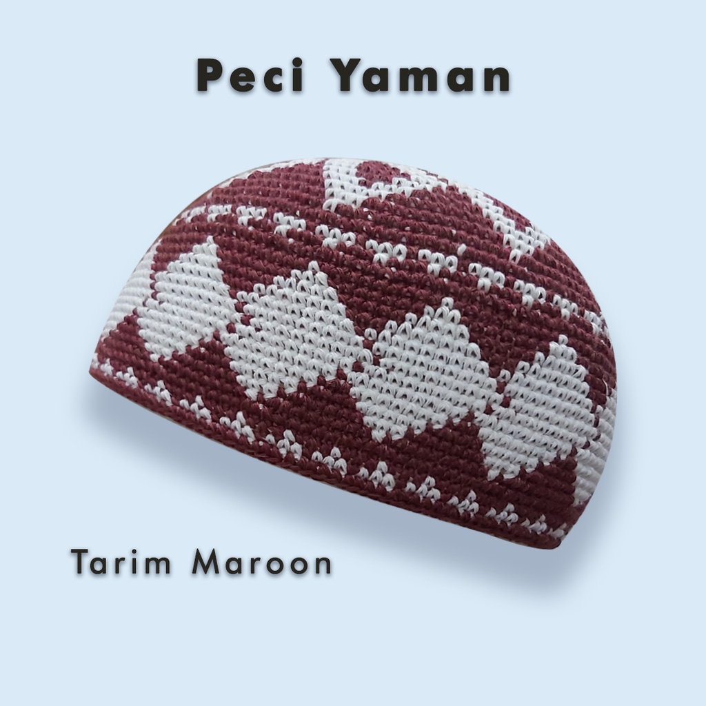 Peci Rajut Yaman//motif Tarim//Peci Rajut Yaman Tbal//Peci Yaman Original Rajutan Tangan//Peci Yaman