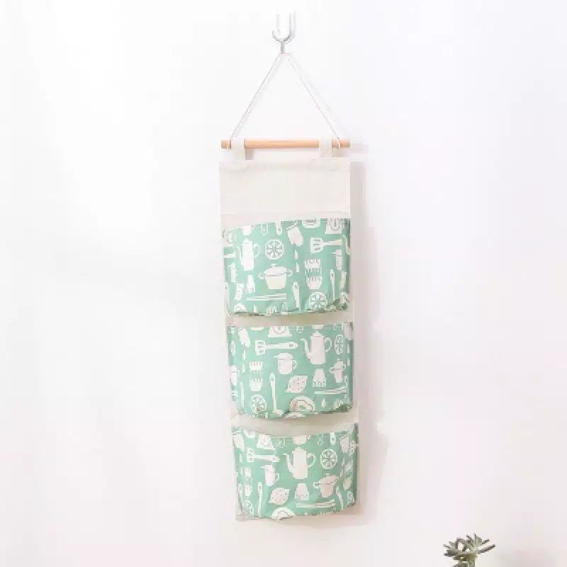 ORGANIZER KOREA 3 SEKAT / POUCH GANTUNG 3 SEKAT STORAGE BAG GANTUNG MOTIF | FADHILAH SHOP BJB