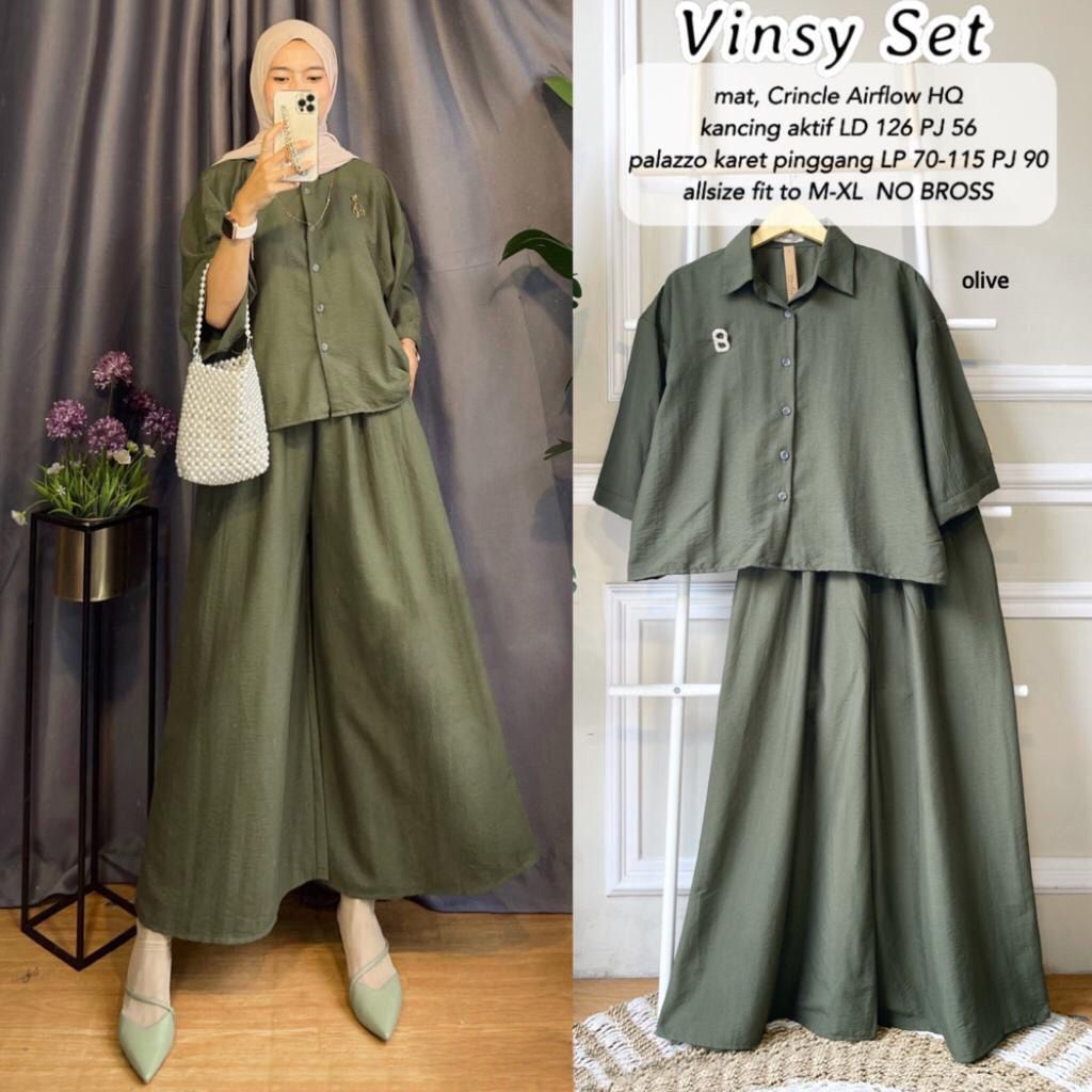 Setelan 2in1 Baju atasan Kemeja Wanita Bigsize Bahan Katun Rayon Crinkle